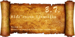 Blázsits Titanilla névjegykártya